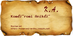 Komáromi Anikó névjegykártya
