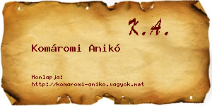Komáromi Anikó névjegykártya