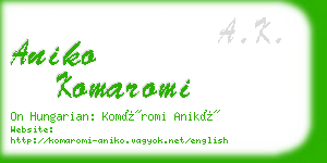 aniko komaromi business card